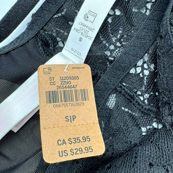 VICTORIA'S SECRET NWT Small‎ Black Lace Wireless Lined Bustier Push Up Bralette - Picture 5 of 7